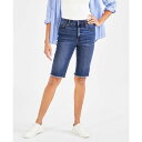 スタイルアンドコー レディース デニムパンツ ボトムス Women 039 s Mid-Rise Raw-Edge Bermuda Jean Shorts, Created for Macy 039 s Blue Lapis