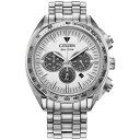 V`Y Y rv ANZT[ Eco-Drive Men's Chronograph Sport Luxury Stainless Steel Bracelet Watch 43mm Silver-tone