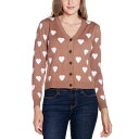 ベルディーニ レディース ニット&セーター アウター Women's Hearts Jacquard Cardigan Sweater Iced Latte C...