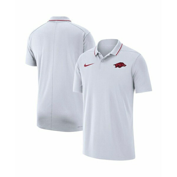 ナイキ メンズ シャツ トップス Men's White Arkansas Razorbacks 2023 Coaches Performance Polo Shirt White