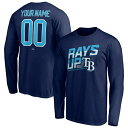 ファナティクス メンズ Tシャツ トップス Tampa Bay Rays Fanatics Branded Personalized Hometown Legend Long Sleeve TShirt Navy