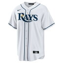 ナイキ メンズ ユニフォーム トップス Tampa Bay Rays Nike Home Replica Custom Jersey White 2