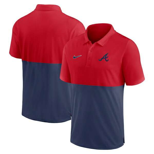 ナイキ メンズ ポロシャツ トップス Atlanta Braves Nike Team Baseline Striped Performance Polo Red/Navy