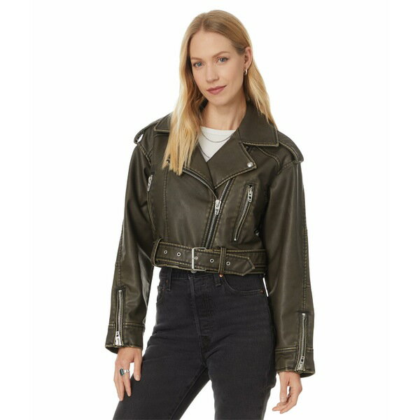 ブランクニューヨーク レディース ジャケット&ブルゾン アウター Leather Moto Jacket with Belt Ride Off