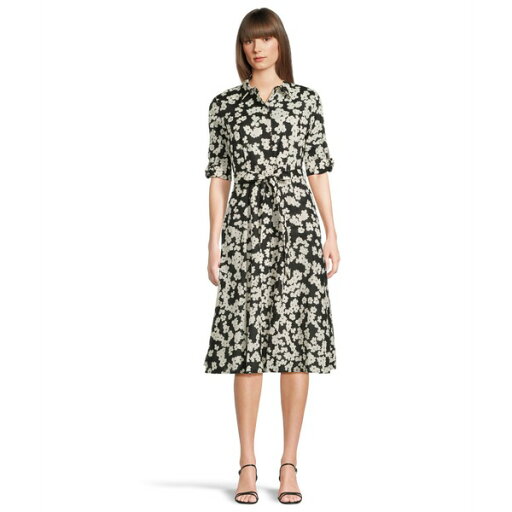 カルバンクライン レディース ワンピース トップス Floral Cotton Shirt Dress Black/Pristine カルバンクライン レディース ワンピース トップス Floral Cotton Shirt Dress Black/Pristine