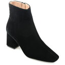 ジャーニーコレクション レディース ブーツ シューズ Women's Hazara Velvet Block Heel Dress Booties Black