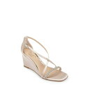 ジュウェルダグレイミシュカ レディース オックスフォード シューズ Women's Adelynn Crisscross Strap Wedge Evening Sandals Champagne Satin(4)