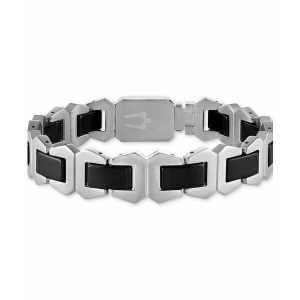 ブロバ レディース 腕時計 アクセサリー Men's Icon Black Ceramic Bracelet in Stainless Steel Na