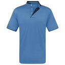 ミオマリオ メンズ ポロシャツ トップス Men's Short Sleeve Henley Polo Shirt with Contrast-Trim Sky...