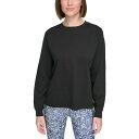 カルバンクライン レディース Tシャツ トップス Women's Long-Sleeve Crewneck T-Shirt Black