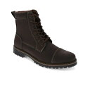 リーバイス メンズ ブーツ シューズ Men's Wyatt Faux Leather Lace-Up Boots Dark Brown