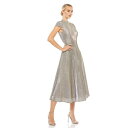 マックダガル レディース ワンピース トップス Women's Ieena Metallic Cap Sleeve Tea-Length Dress Silver