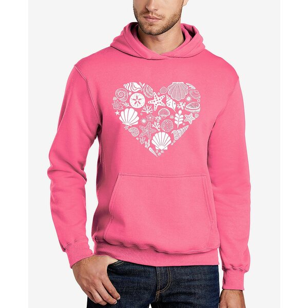 エルエーポップアート メンズ パーカー・スウェットシャツ アウター Sea Shells - Men's Word Art Hooded Sweatshirt Pink