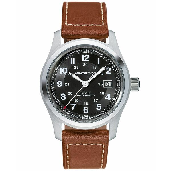 asty㤨֥ϥߥȥ ǥ ӻ ꡼ Men's Swiss Automatic Khaki Field Brown Leather Strap Watch 42mm H70555533 No ColorפβǤʤ223,800ߤˤʤޤ