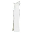 チアラ・ボニ・プティ・ローブ レディース ワンピース トップス Xenia Asymmetric Column Gown white