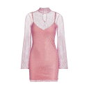 パットボー レディース ワンピース トップス Rhinestone Netted Minidress light pink