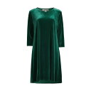 キャロラインローズ レディース ワンピース トップス Stretch Velvet A-Line Dress emerald