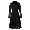 アクリス プント レディース ワンピース トップス Belted Dot Cut-Out Shirtdress black