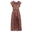 デレクラムテンクロスバイ レディース ワンピース トップス Demetria Pleated Floral Midi-Dress burgundy multi