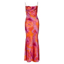 ロニーコボ レディース ワンピース トップス Capri Cowlneck Silk Slip Dress tie dye pink