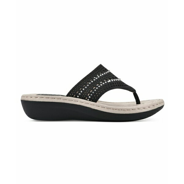 クリフバイホワイトマウンテン レディース サンダル シューズ Women's Comate Thong Sandal Black Nubuck- Polyurethane