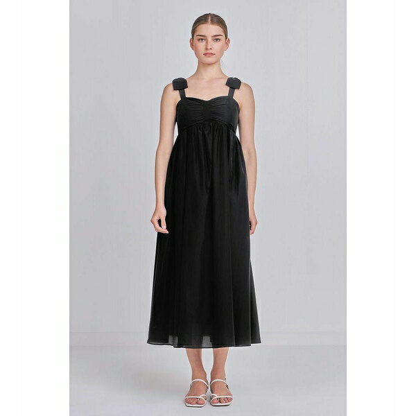 エンドレスローズ レディース ワンピース トップス Women's Bow Accent Maxi Dress Black