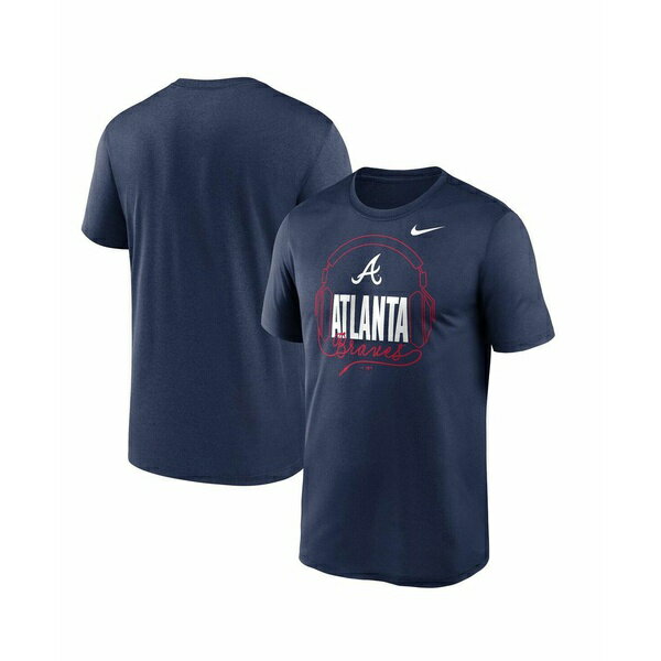 ナイキ レディース Tシャツ トップス Men's Navy Atlanta Braves Headphones Hometown Legend Performance T-shirt Navy