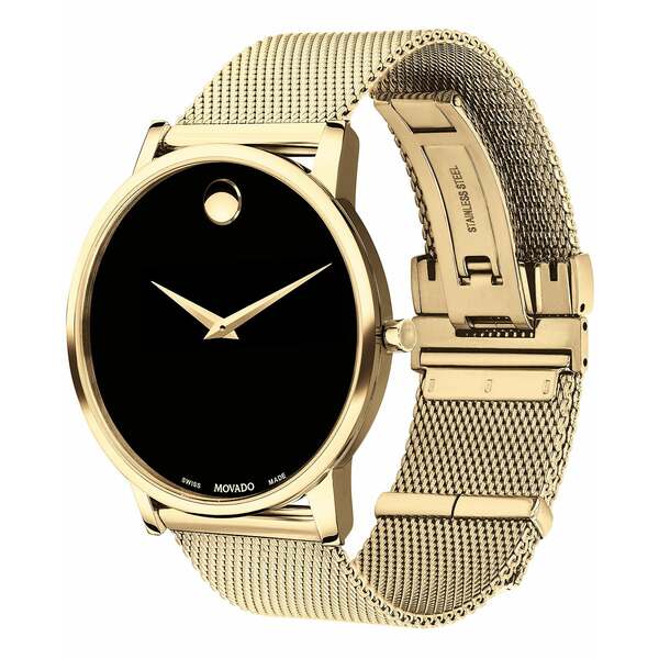 モバド モバド レディース 腕時計 アクセサリー Men's Swiss Museum Gold-Tone PVD Stainless Steel Mesh Bracelet Watch 40mm Gold