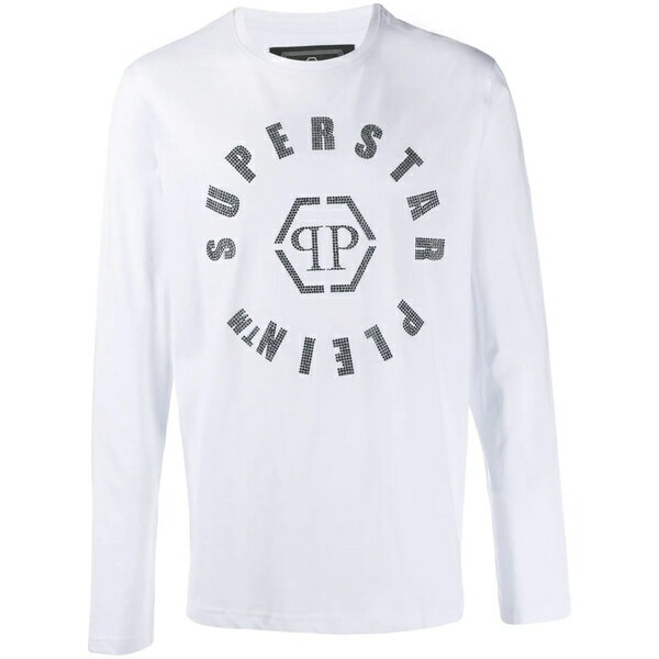 フィリッププレイン メンズ トップス ロゴ Tシャツ 01 WHITE
