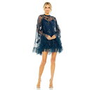 マックダガル レディース ワンピース トップス Women's Embellished Long Flare Sleeve Mesh A-Line Dress Twilight(4)