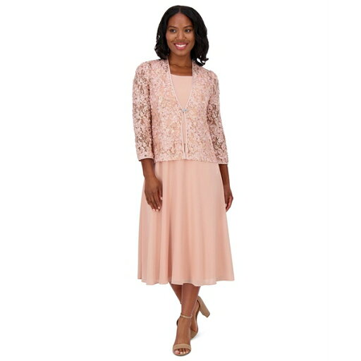 ジェシカハワード レディース ワンピース トップス Women's Soutache Jacket & Jewel-Neck Midi Dress Blush ジェシカハワード レディース ワンピース トップス Women's Soutache Jacket & Jewel-Neck Midi Dress Blush