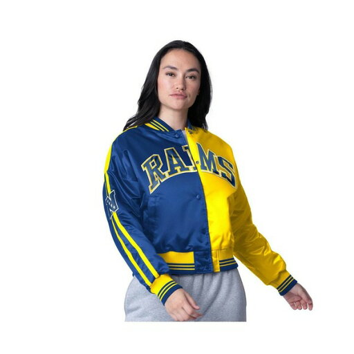 スターター レディース ジャケット&ブルゾン アウター Women's Royal/Gold Los Angeles Rams Zone Blitz Cropped Full-Snap Satin Jacket Royal, Gold スターター レディース ジャケット&ブルゾン アウター Women's Royal/Gold Los Angeles Rams Zone Blitz Cropped Full-Snap Satin Jacket Royal, Gold