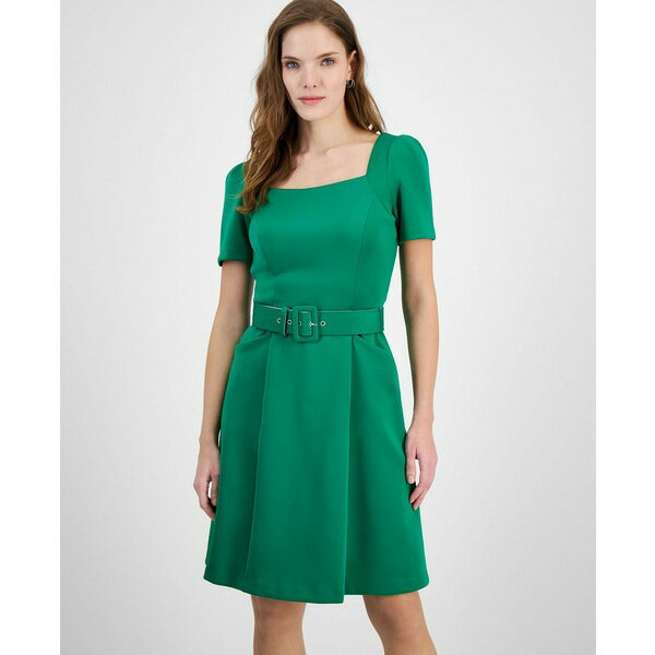 ɥʥå ǥ ԡ ȥåץ Donna Rico Women's Square-Neck Belted Short-Sle...
