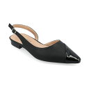 ジャーニーコレクション レディース サンダル シューズ Women's Daphnne Slingback Pointed Cap Toe Flats Blac...