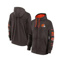 ナイキ メンズ パーカー・スウェットシャツ アウター Men's Brown Cleveland Browns Club Full-Zip Hoodie Jac...