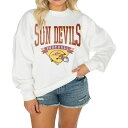 ゲームデイ レディース カットソー トップス Women's White Arizona State Sun Devils Good Vibes Premium Fleece Drop Shoulder Pullover Sweatshirt White