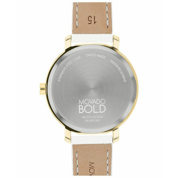 モバド レディース 腕時計 アクセサリー Women's Swiss Bold Evolution 2.0 White Leather Strap Watch 34mm White
