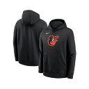 ナイキ メンズ パーカー・スウェットシャツ アウター Men's Black Baltimore Orioles Logo Club Fleece Pullover Hoodie Black(4)