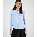 バースリー レディース カットソー トップス Women's Button-Front Long-Sleeve Blouse, Exclusively at M...