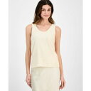 アンクライン レディース カットソー トップス Women's Sequin Double-Scoop Sleeveless Tank Lt Parchment