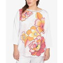 ルビーロード レディース カットソー トップス Plus Size Floral Pop Knit Top Azalea Multi