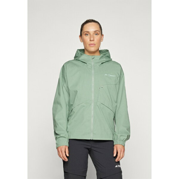 アディダス テレックス レディース フィットネス スポーツ XPLORIC WIND JACKET - Hardshell jacket - silver green