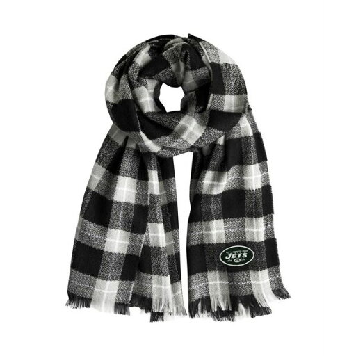 リトルアース レディース マフラー・ストール・スカーフ アクセサリー Women's New York Jets Plaid Blanket Scarf Black, White リトルアース レディース マフラー・ストール・スカーフ アクセサリー Women's New York Jets Plaid Blanket Scarf Black, White