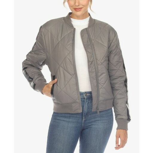 ホワイトマーク レディース ジャケット&ブルゾン アウター Women's Lightweight Diamond Quilted Puffer Bomber Jacket Gray ホワイトマーク レディース ジャケット&ブルゾン アウター Women's Lightweight Diamond Quilted Puffer Bomber Jacket Gray