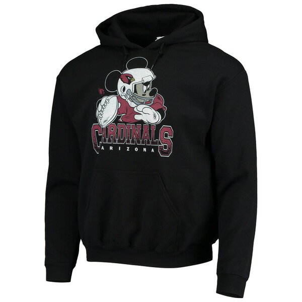 ジャンクフード メンズ パーカー・スウェットシャツ アウター Arizona Cardinals Junk Food Disney Mickey Quarterback Pullover Hoodie Black