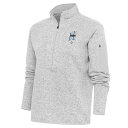 ƥ ǥ 㥱åȡ֥륾  Homestead Grays Antigua Women's Fortune HalfZip Pullover Jacket Heather Gray