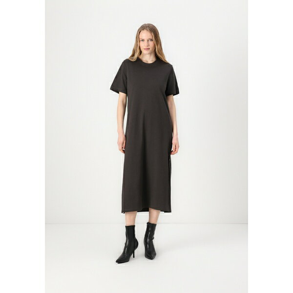 ޥ륳ݡ ǥ˥ ǥ ԡ ȥåץ ROUND NECK SLITS - Jersey dress - charcoal