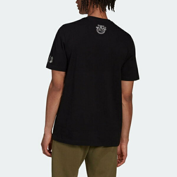 adidas アディダス メンズ スニーカー 【Men's adidas originals Cartoon Pattern Printing Logo Round Neck Short Sleeve Black T-Shirt HR7113】 サイズ US_M_M
