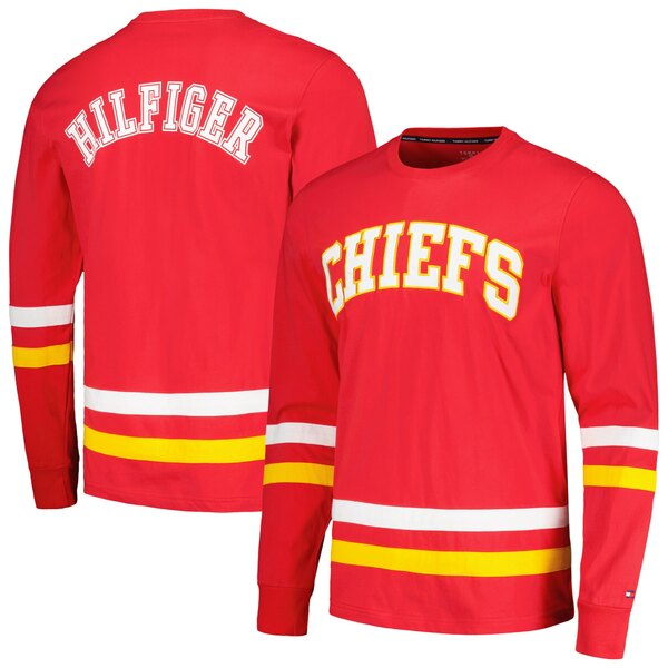 トミー ヒルフィガー メンズ Tシャツ トップス Kansas City Chiefs Tommy Hilfiger Nolan Long Sleeve TShirt Red/Gold