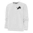 アンティグア レディース パーカー・スウェットシャツ アウター Detroit Lions Antigua Women's Metallic Logo Victory Crewneck Pullover Sweatshirt White